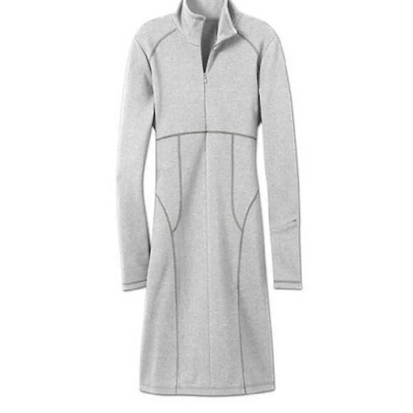 Athleta Cassidy Long Sleeve Half Zip Ponte Knit Dress Light Grey XXS - Picture 1 of 11